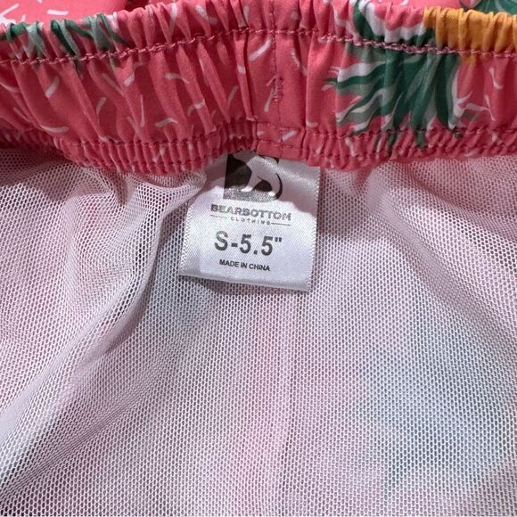 Bear Bottom Swim Trunks Pink Pineapple Lined Men’s Small - Picture 3 of 5